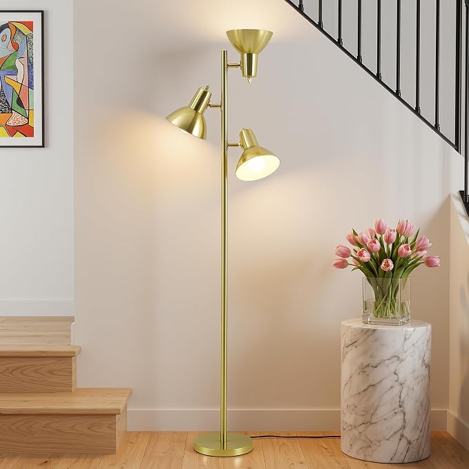3 Light Floor Lamps for Living Room, 67" Tall Metal Modern Tree Floor Lamp