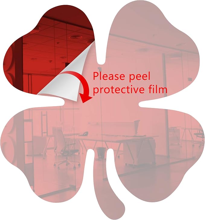 Acrylic Mirror 5" Wide Shamrock Light Red .118" Thick No Adhesive Reflective Pieces Perfect for DIY Arts and Crafts School Projects Home or Office Decor Special Events by Marketing Holders
