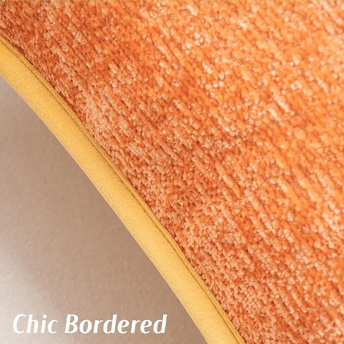 FUTEI Pack of 2 Chenille Soft Throw Pillow Covers 26x26 Inch, Orange
