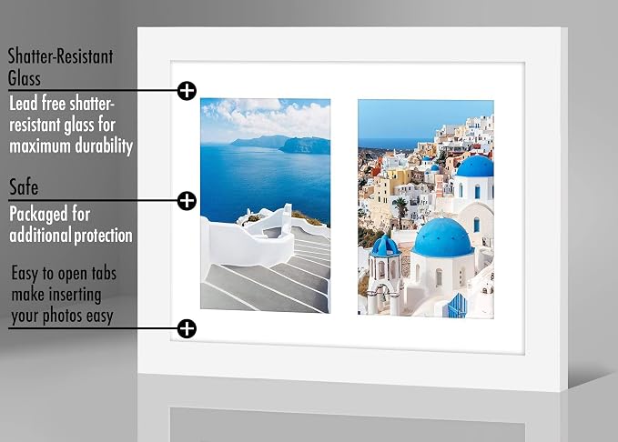 Americanflat 4x6 Double Picture Frame - Engineered Wood - White