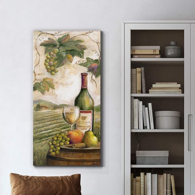 Renditions Gallery Canvas Wall Art Modern Paintings Decorations Country Red Wine Romantic Nature Wall Hanging Vegetable Canvas Artwork for Bedroom Office Kitchen Prints - 12"x24" LT43