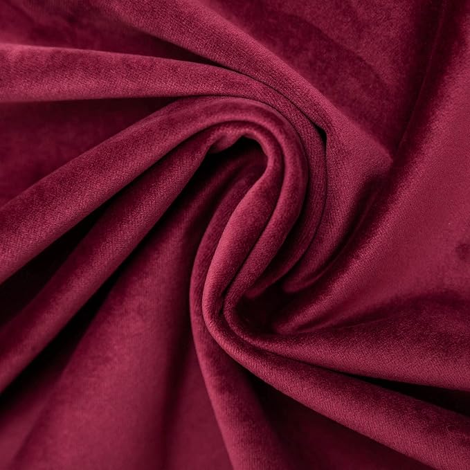 Christmas Burgundy Couch Velvet Throw Pillow Covers 22x22 inch Set of 2 with Zipper Decorative Luxury Soft Solid Rectangle Cushion Covers Case for Sofa Bed Living Room Car