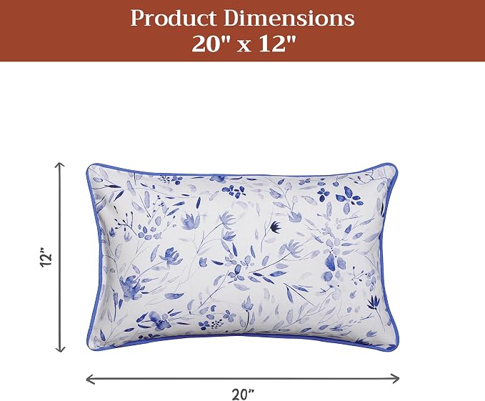 Maison d' Hermine Throw Pillow Covers 100% Cotton (12" x 20" - Pack of 1)