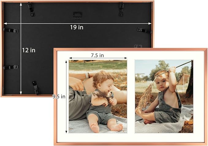 Golden State Art 12x19 Collage Frame for 8x10 Photos Rose Gold 1 Pack