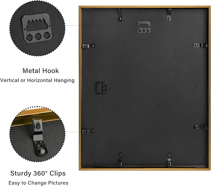 Frametory 11x14 Bronze Aluminum Metal Picture Frame Mat for 8x10 Glass