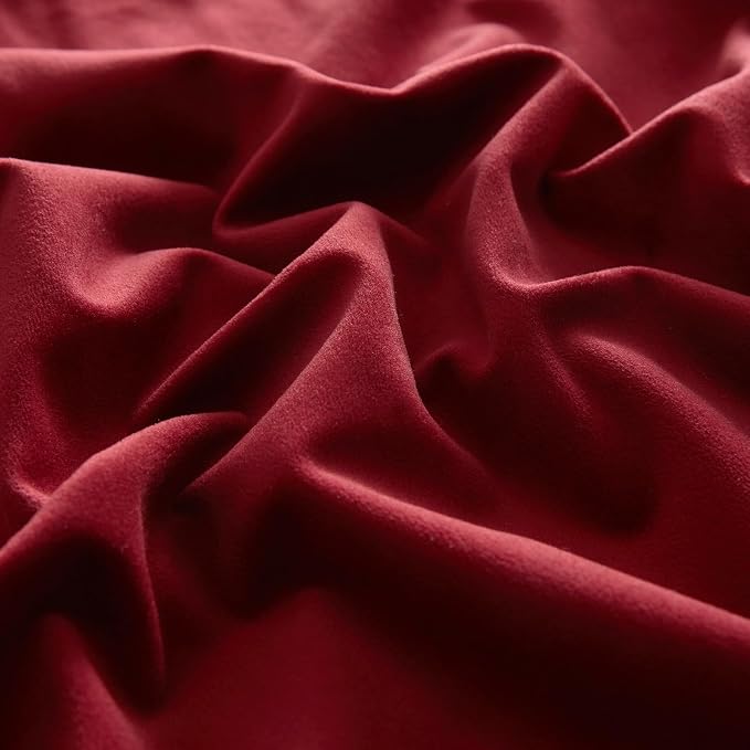 JUSPURBET 16x24 Lumbar Velvet Throw Pillow Covers Set of 2,Burgundy