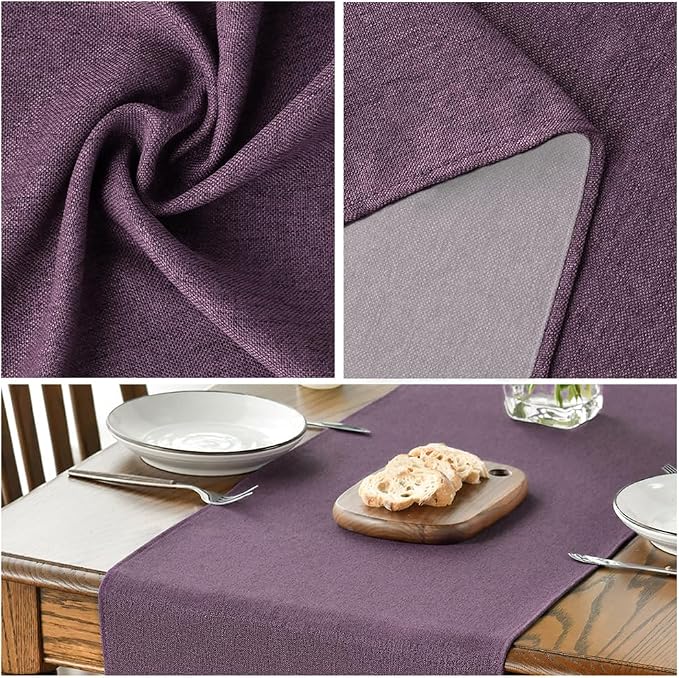 Artoid Mode Purple Table Runner, Seasonal Summer Washable Kitchen Dining Table Decoration for Home Party Decor 13x90 Inch