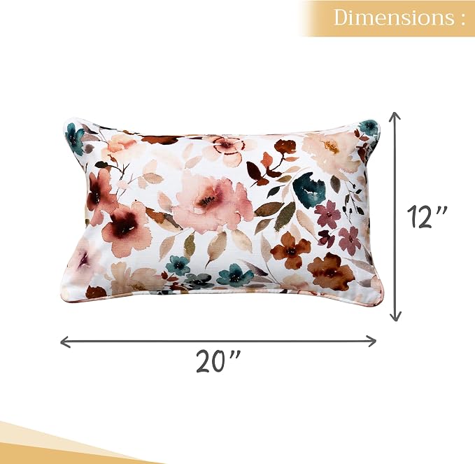 Maison d' Hermine Throw Pillow Covers 100% Cotton (12" x 20" - Pack of 1)