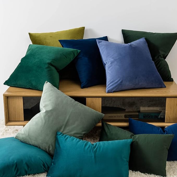 JUSPURBET 14x24 Velvet Decorative Throw Pillow Covers Set of 2,Army Green