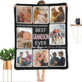Gifts for Grandson Customized Blanket with Photo, Make a Personalized Blankets with Picture Custom Memories Souvenir Sublimation Throw Blanket for Best Grandson Ever, 8 Collage Made in USA