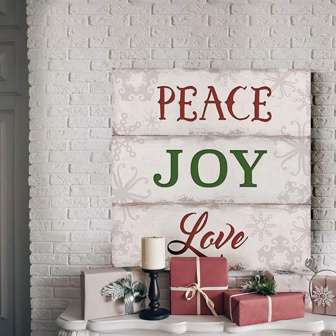 Renditions Gallery Canvas Wall Art Prints for Home Decor Peace Joy Love Motivational Abstract Artowrk for Bedroom Dining Office Kitchen Decorations - 40"X40" LT05