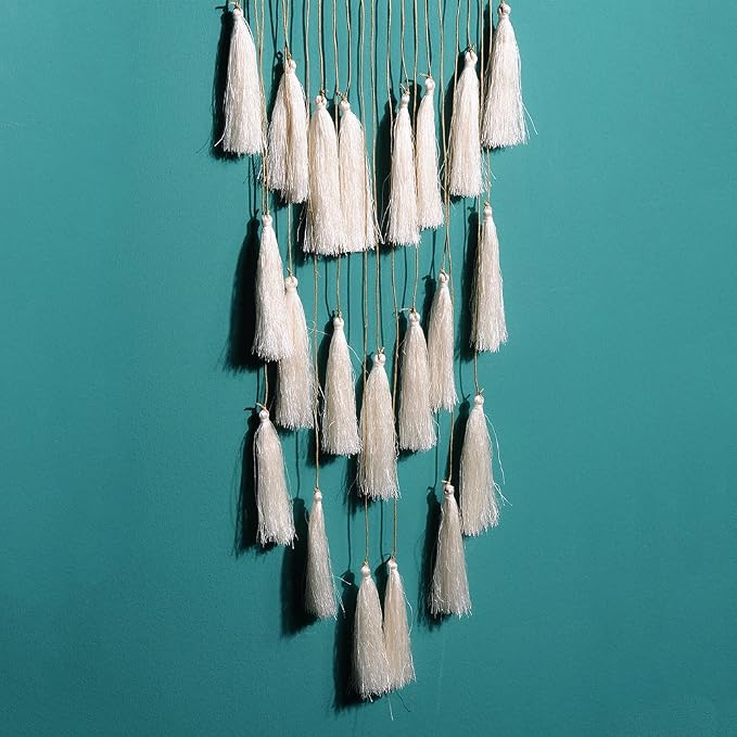 Artilady Macrame Dream Catcher Wall Hanging, Beige Large Boho Bedroom Decor