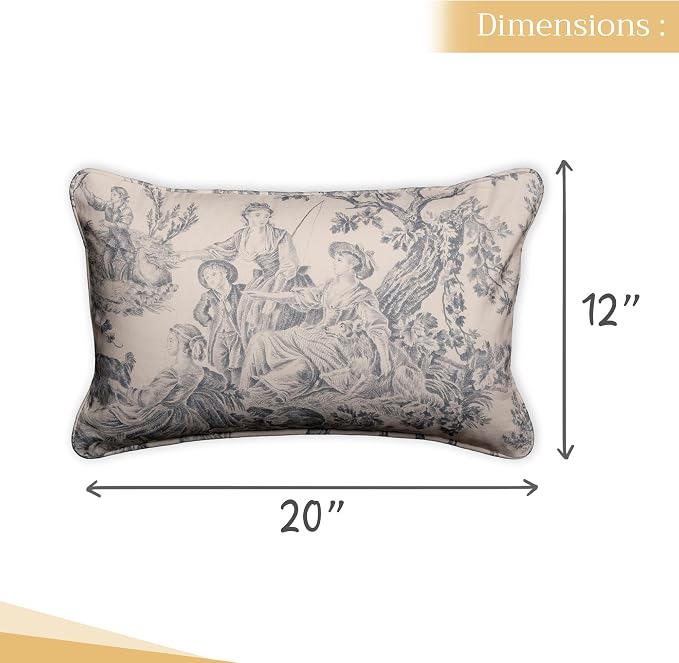 Maison d' Hermine Throw Pillow Covers 100% Cotton (12" x 20" - Pack of 1)
