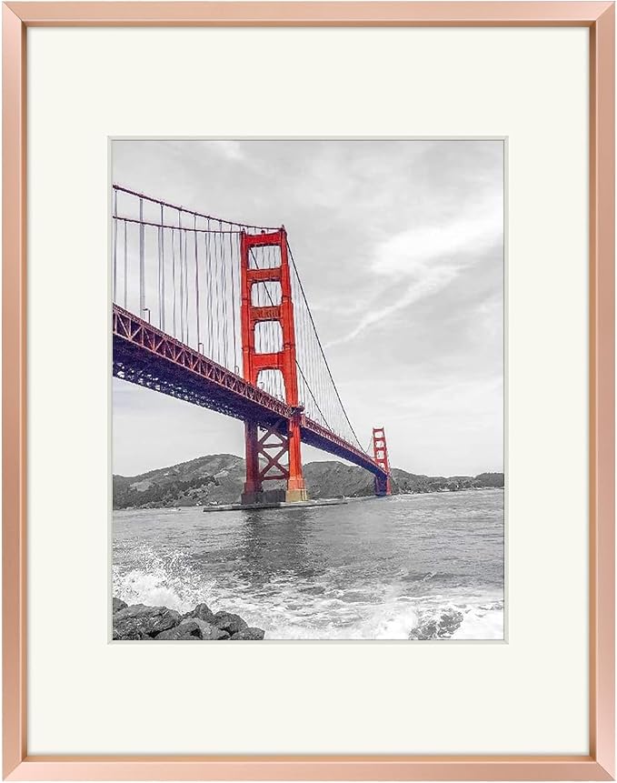 Frametory 11x14 Dark Gray Aluminum Metal Picture Frame Mat for 8x10 Glass
