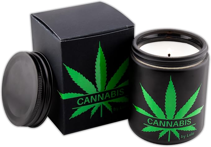 Lulu Candles Cannabis Scented Soy Jar Candle, 8 Oz. Mason Jar | Luxury, Hand Poured in The USA, Highly Scented & Long Lasting