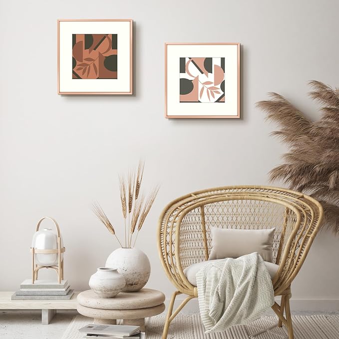 Frametory 12x12 Rose Gold Aluminum Metal Picture Frame Mat for 8x8 Glass