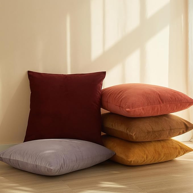16x24 Pillow Covers Set of 2 Decorative Velvet Throw Pillow Covers,Orange