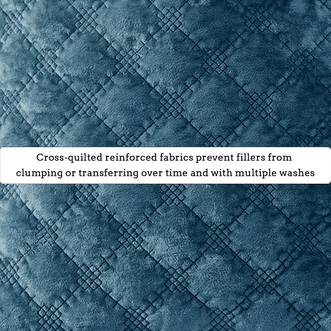 Throw Pillow Cover 18x18 1 Piece Velvet Square Pillowcase Soft Skin-Friendly Cross Process Decorative Farmhouse Cushion Covers for Couch Sofa Bedroom Living Room,Blue
