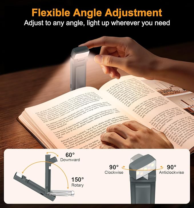 Gritin 2026 Gen 2 Rechargeable Book Light,2-in-1 Reading Light & Flashlight