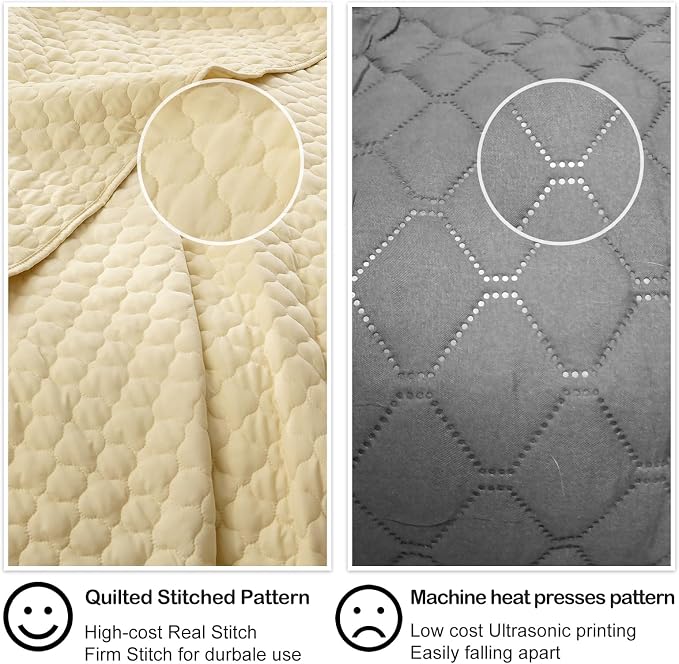 HORIMOTE HOME Quilt Queen Size Light Yellow, Lightweight Quilts for Summer Ultra-Soft Microfiber Modern Style Quilted Clouds Pattern Bedspread Quit Set 3 Pieces(1 Quilt and 2 Pillow Shams)