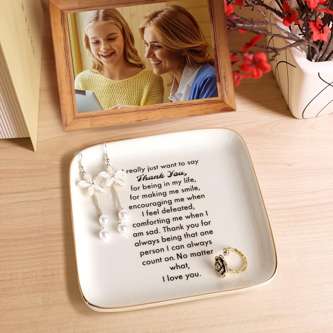 Thank You Gifts for Women, Birthday, Mother's Day, Christmas - Ring Dish