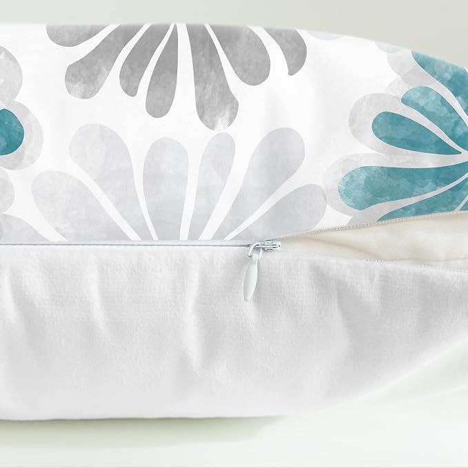 CaliTime Decorative Couch Throw Pillow Covers, 18 X 18 Inches, Teal