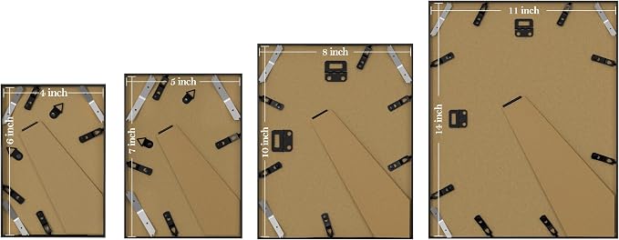 eletecpro Aluminum Gallery Wall Frame Set of 16 with Glass Cover, Black | Including 2Pcs 11x14, 2Pcs 8x10, 6Pcs 5x7, 6Pcs 4x6 Photo Frames, Multiple Sizes Picture Frames Collage Wall Decor, Tabletop