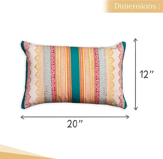 Maison d' Hermine Throw Pillow Covers 100% Cotton (12" x 20" - Pack of 1)
