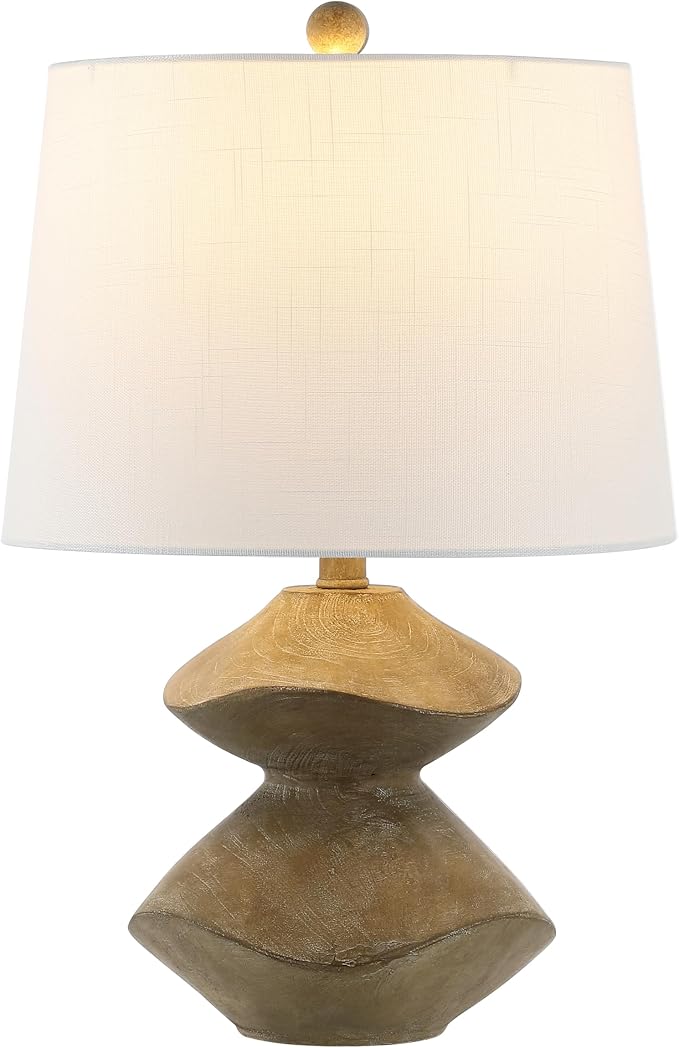 JONATHAN Y Laken 21.5" 2-Stack Cairn LED Table Lamp, Brown Wood Finish