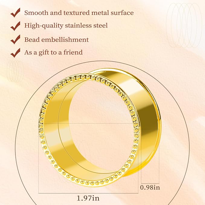 20 Pcs Stainless Steel Bead Side Napkin Rings Gold | Delicate Serviette Buckles