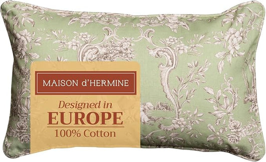 Maison d' Hermine Throw Pillow Covers 100% Cotton (12" x 20" - Pack of 1)