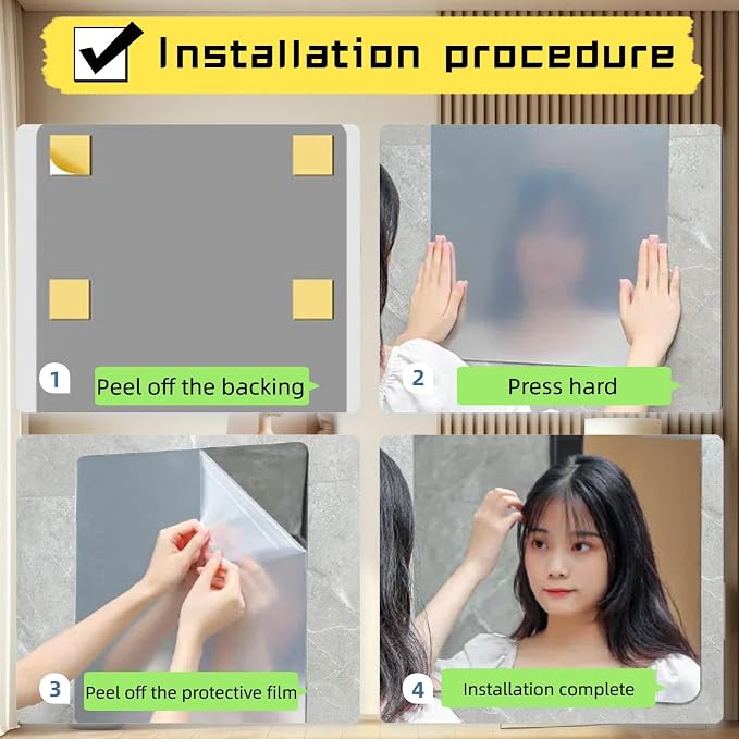 Cute Anti-Scratch Mark Non-Punch Acrylic Cloud Mirror Set,High Definition Wall Mirrors for Homes, Offices and Children's Rooms, are Not Brittle or Deformable