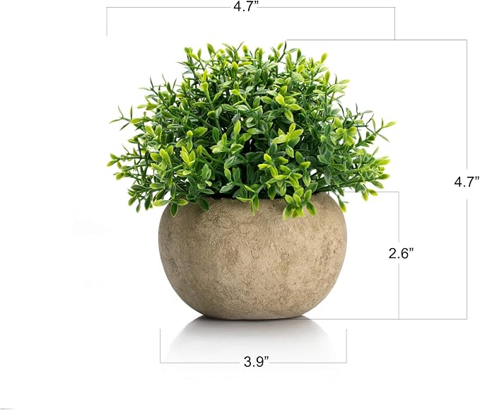 Velener 2Pcs Mini Artificial Boxwood Topiary Faux Plants Indoor- Small Fake Plants Decor Magnolia Home Office Desk Cubicle Farmhouse Kitchen Bookshelf Bedroom Bathroom Decor, Aloe Vera Zen Garden