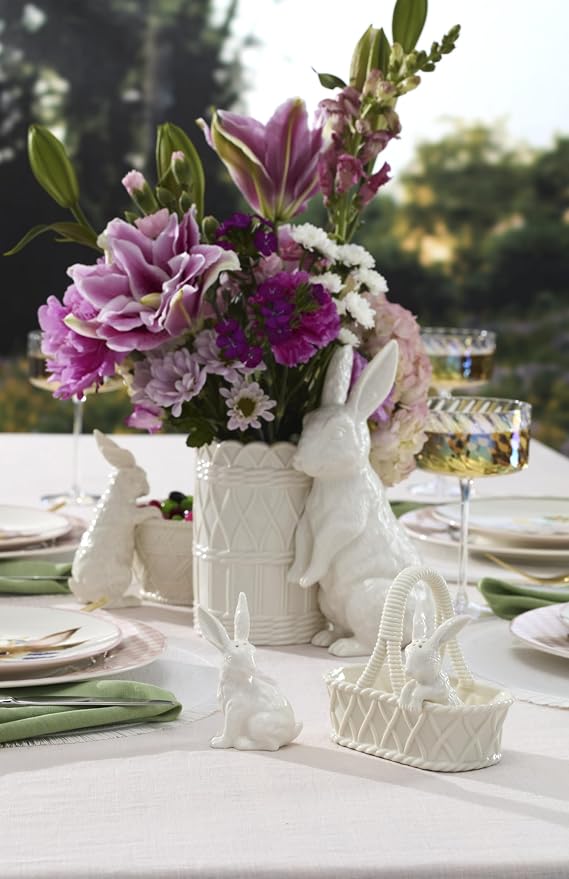 Lenox Wicker Creek Bunny Easter Porcelain Vase