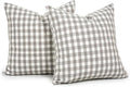 Grey Gingham Euro Pillow Sham Covers 26x26, Extra Large Gray Pillow Covers | 26 x 26 Gray Grey European Pillow Covers, Extra Large Pillow Cases, Decorative Pillow Covers, Cojines Decorativos Para Cama