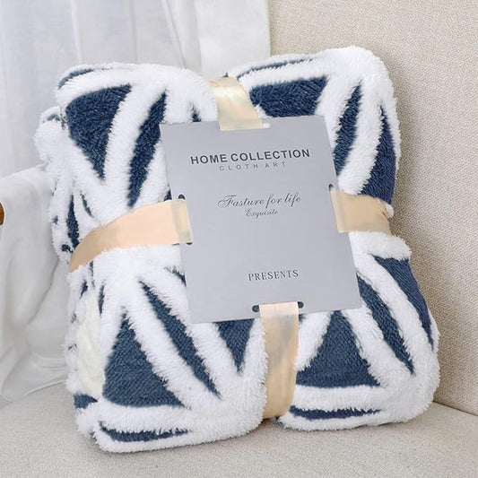 LOMAO Sherpa Fleece Blanket Gifts for Mom Dad Cozy Soft Throw Blanket for Women Men Birthday Gifts Dual Sided Couch Sofa Bed Blanket (Navy, 90''x110'')