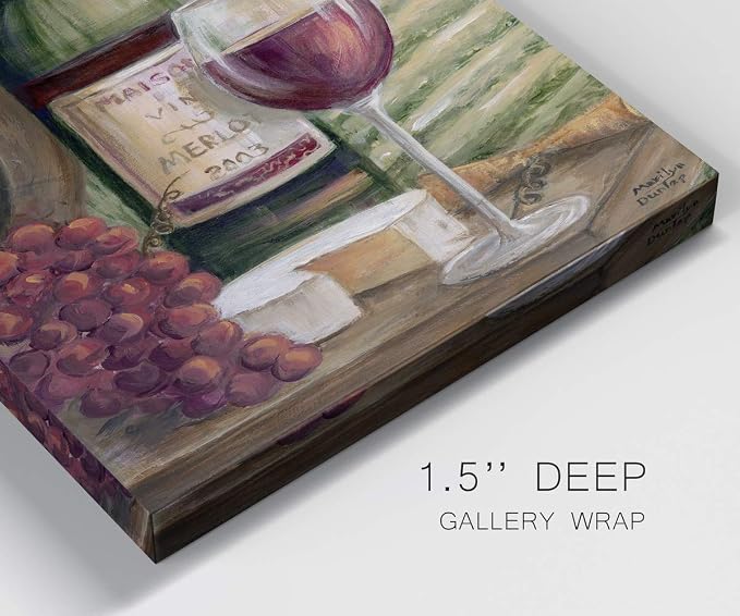 Renditions Gallery Canvas Wall Art Modern Paintings Decorations Country Red Wine Romantic Nature Wall Hanging Vintage Canvas Artwork for Bedroom Office Kitchen Prints - 20"x40" LT43