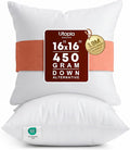 Utopia Bedding 16x16 Pillow Inserts, White Throw Pillows for Couch, 2 Pack | Indoor cushion inserts for bed, sofa & couch, Supportive & fluffy decorative pillows for everyday comfort, Set of 2, White