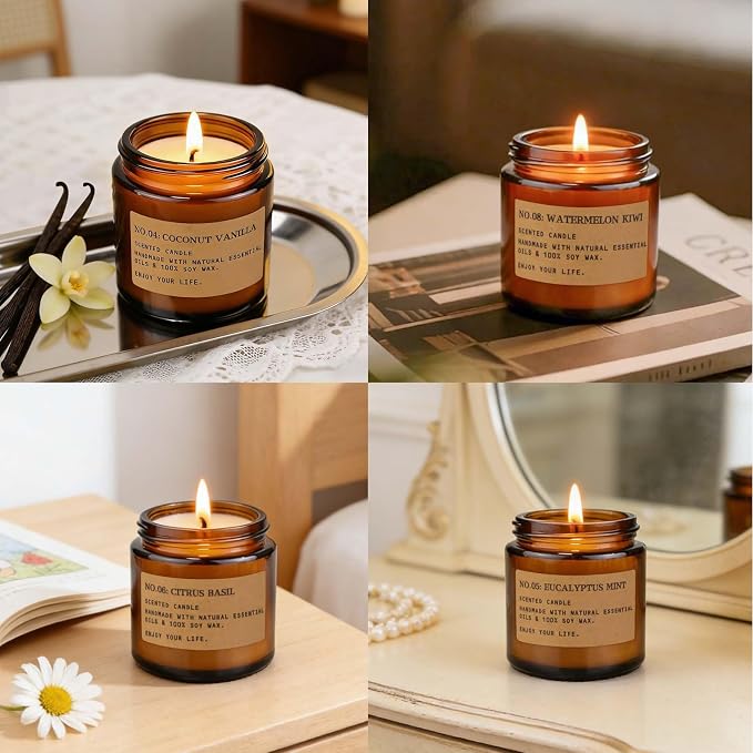 8 Pack Scented Candles for Home,Long Lasting Soy Wax Candle Gift Set | Aromatherapy Candle Gifts for Womens Birthday Anniversary Present