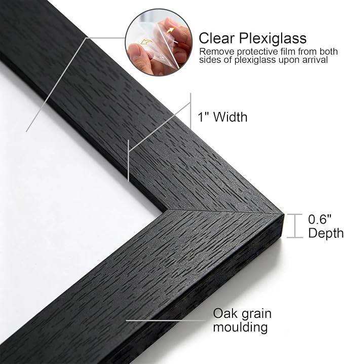 11x22 Up to 13x24 Newspaper Frame,Black,Engineered Wood,Plexiglass