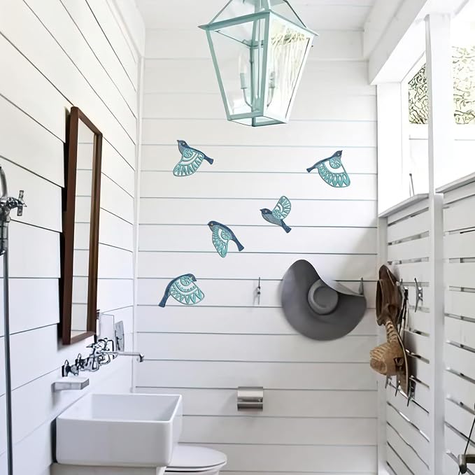 Metal Bird Wall Art for Bathroom - Farmhouse Rustic Flying Birds Wall Decor Arts - Folk Scandinavian Great Gift Home Decor for Indoor Outdoor Yard