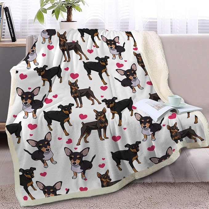 BlessLiving Red Hearts Dog Cat Print Blanket Twin Plush | Kids; BlessLiving Red Hearts Dog Cat Print; Plush; Blanket; Cute; Puppy; for; Adults; 3D; Animal; Gift; Pet; Lovers
