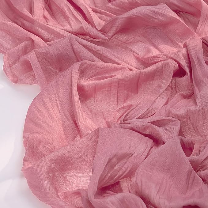 Cheesecloth Table Runner Fall Boho Wedding Birthday Party Home Decor | Mauve 10pcs Rustic Gauze 10FT Cheese Cloth Sheer Farmhouse Dining Runner for Baby Shower Bridal Holiday Decorations