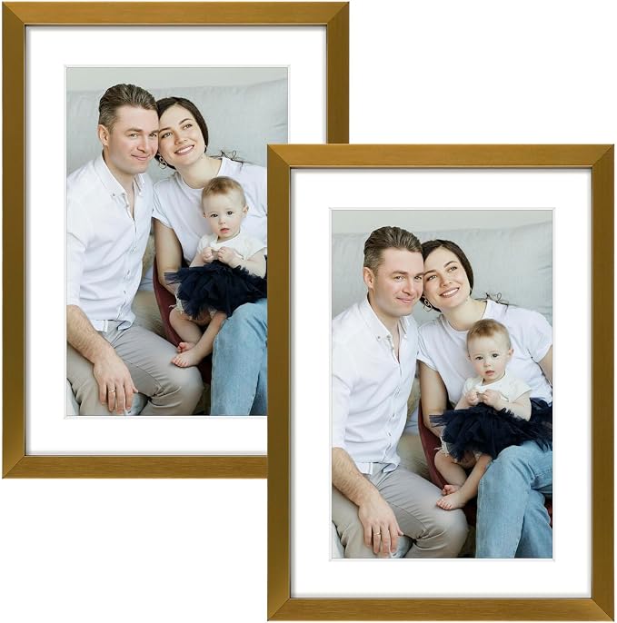 Frametory 5x7 Bronze Aluminum Metal Picture Frame Mat for 4x6 Glass