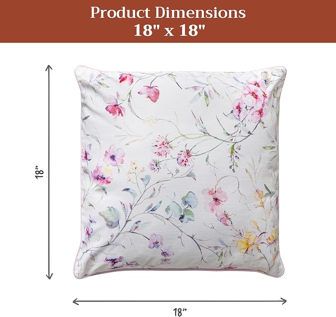 Maison d' Hermine Throw Pillow Covers 100% Cotton (18" x 18" - Pack of 1)