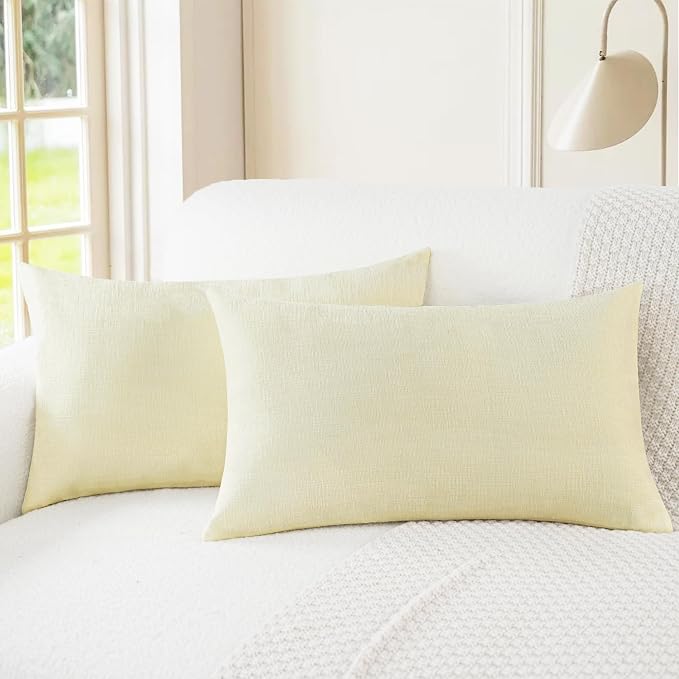 CaliTime Decorative Couch Throw Pillow Covers 26 X 16 Inches Beige