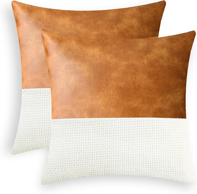 CaliTime Decorative Couch Throw Pillow Covers 18 X 18 Inches Beige