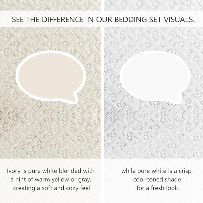 FLYMME Twin Quilt Set,Lightweight Cream Bedspreads,Basket Weave Pattern,Ultra Soft Microfiber Bedspread Bed Coverlet 2 Pieces for All-Seasons (1 Quilt,1 Pillow Sham)