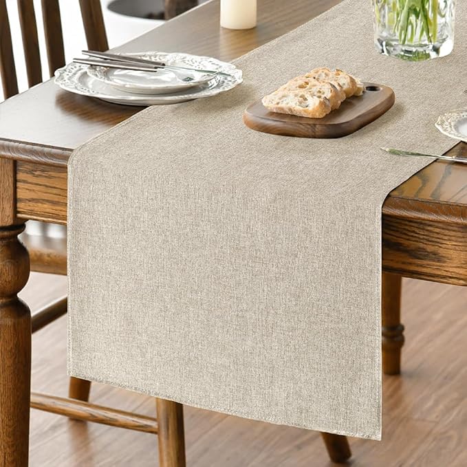 Artoid Mode Light Brown Table Runner, Seasonal Fall Washable Kitchen Dining Table Decoration for Home Party Decor 13x36 Inch