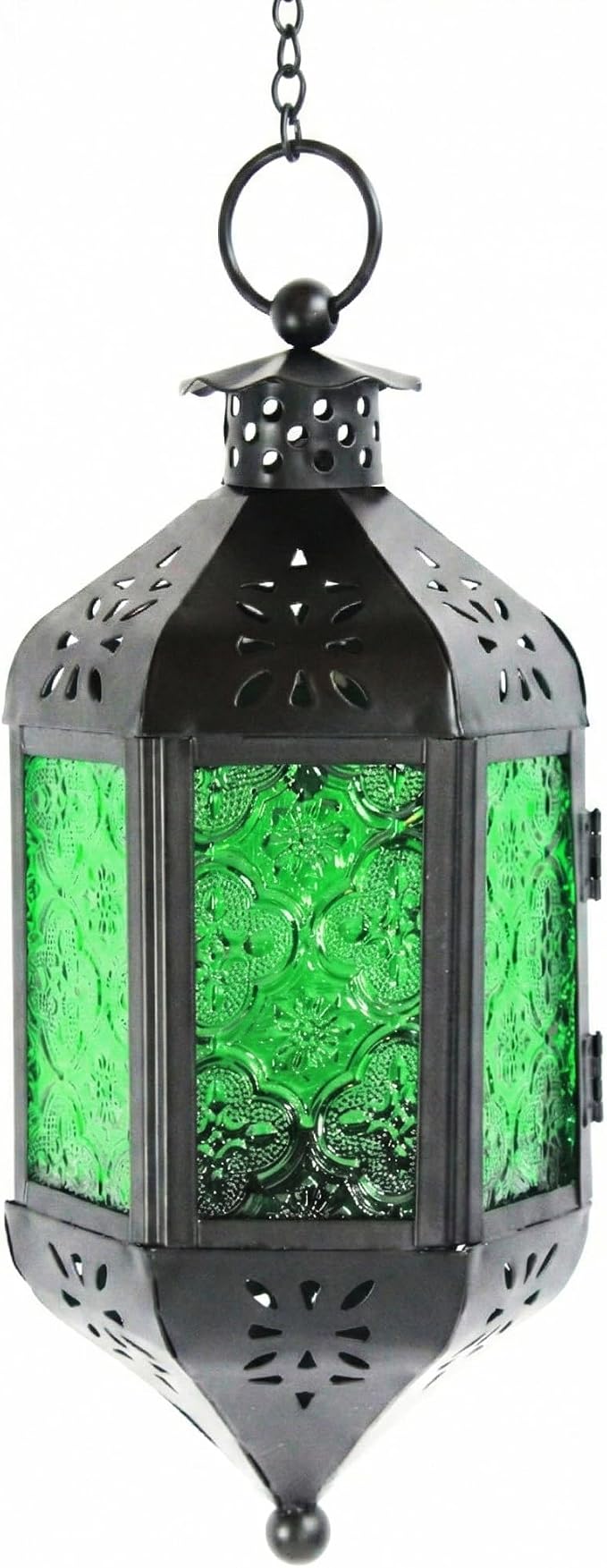 Vela Lanterns Decorative Outdoor Hanging Tea Light Candle Holder, Green, M
